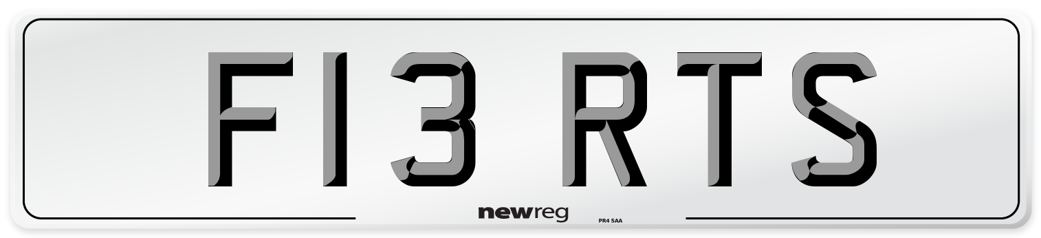 F13 RTS Number Plate from New Reg